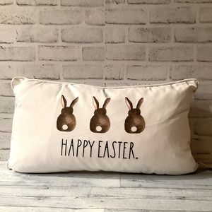 Rae Dunn Happy Easter Bunny Bum Feather Pillow